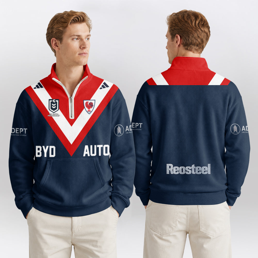 Roosters Quarterzip Waffle Sweatshirt