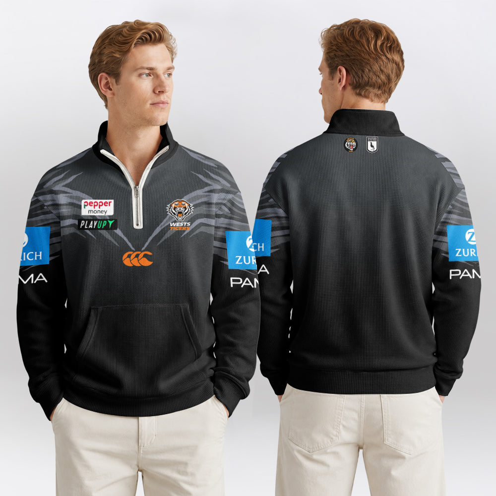 Tigers Quarterzip Waffle Sweatshirt