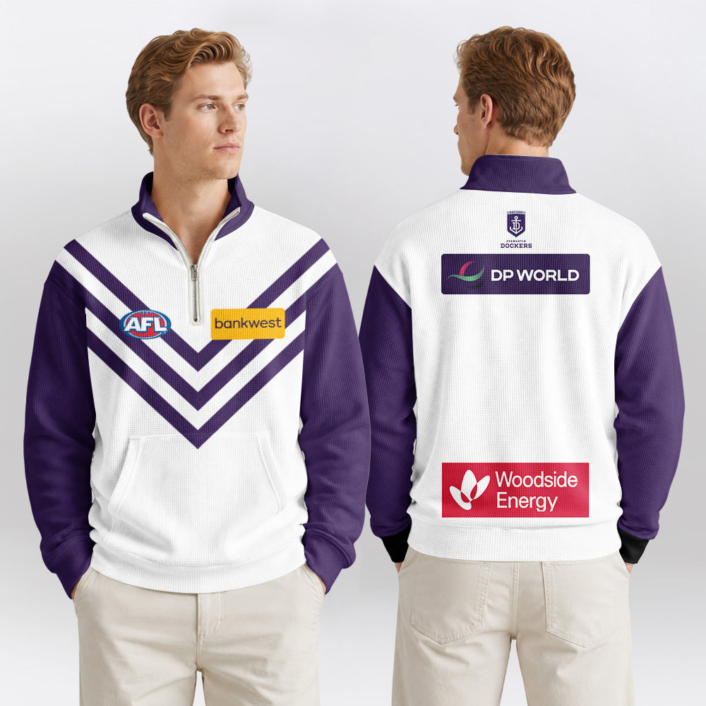 Fremantle Dockers Quarterzip Waffle Sweatshirt