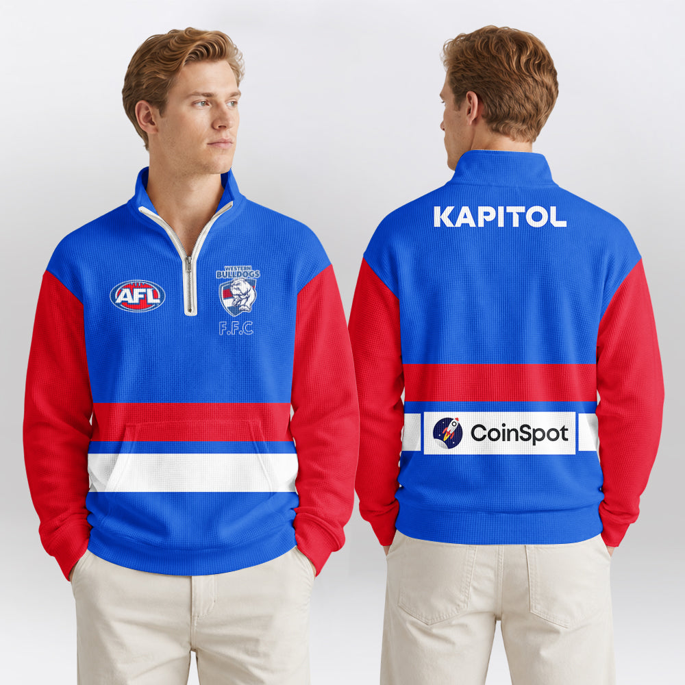 Western Bulldogs Quarterzip Waffle Sweatshirt