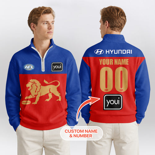 Brisbane Football Quarterzip Waffle Sweatshirt