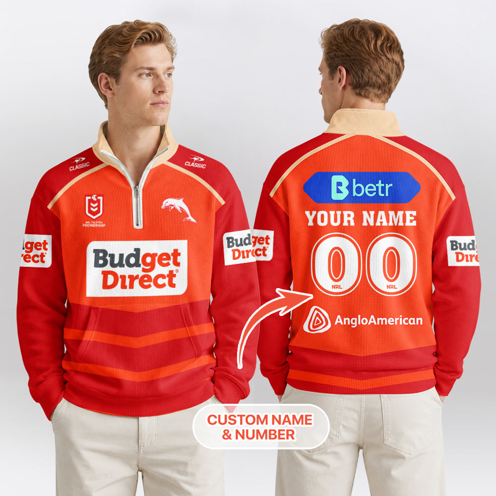 Dolphins Quarterzip Waffle Sweatshirt