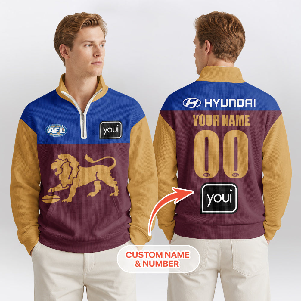 Brisbane Football Quarterzip Waffle Sweatshirt