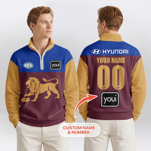 Brisbane Football Quarterzip Waffle Sweatshirt