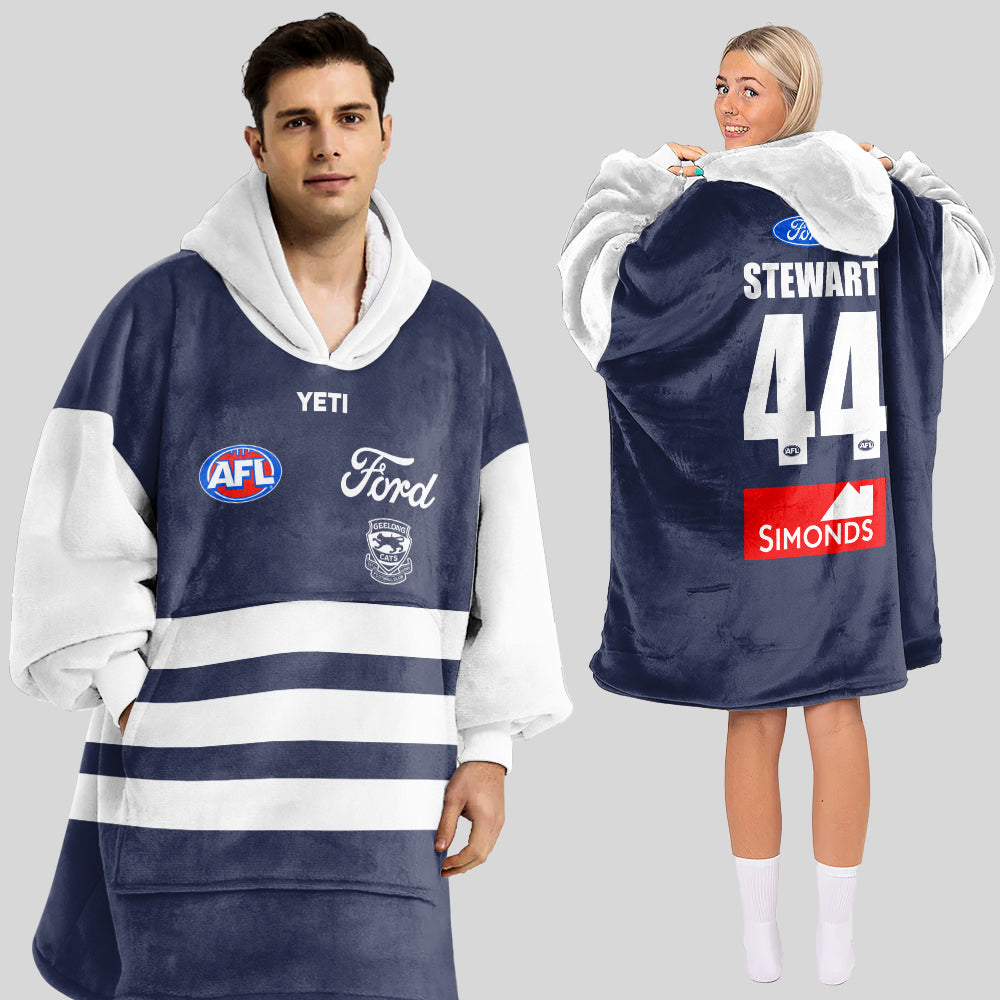 Geelong Football Blanket Hoodie