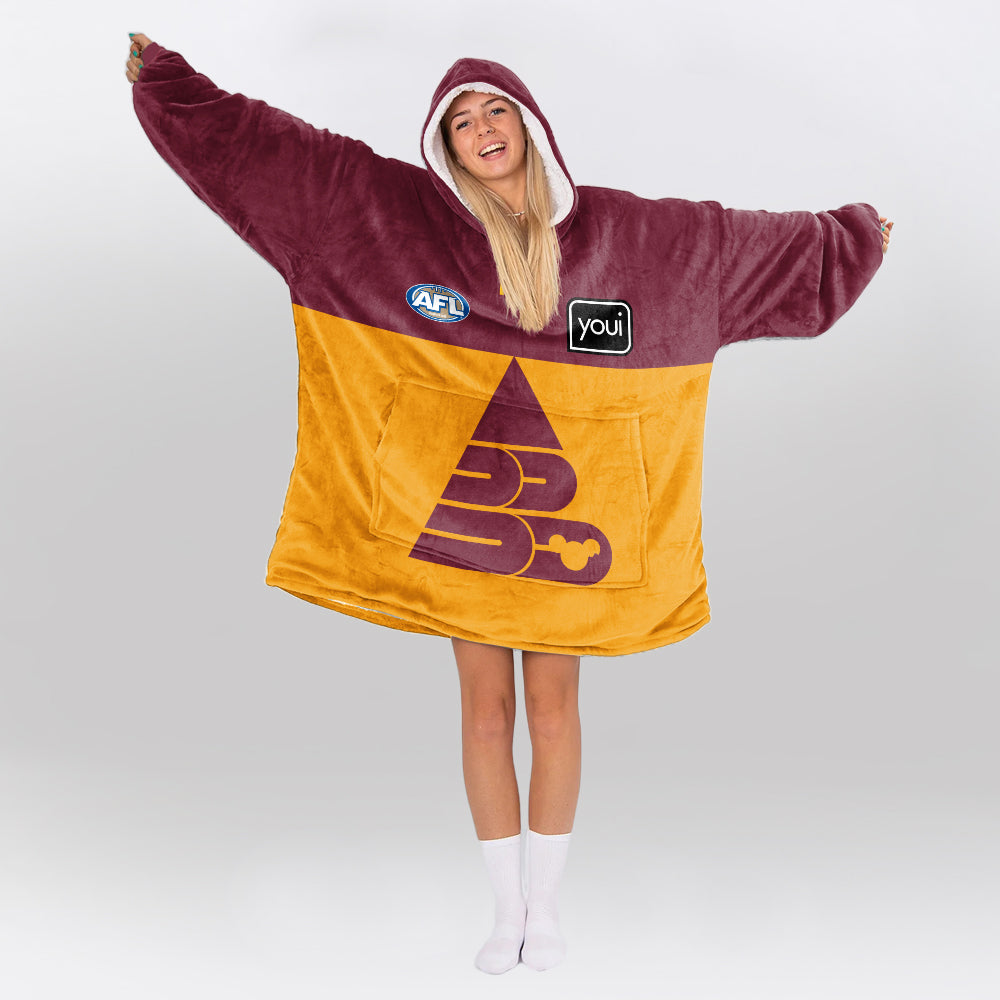 Brisbane Football Unisex Blanket Hoodie