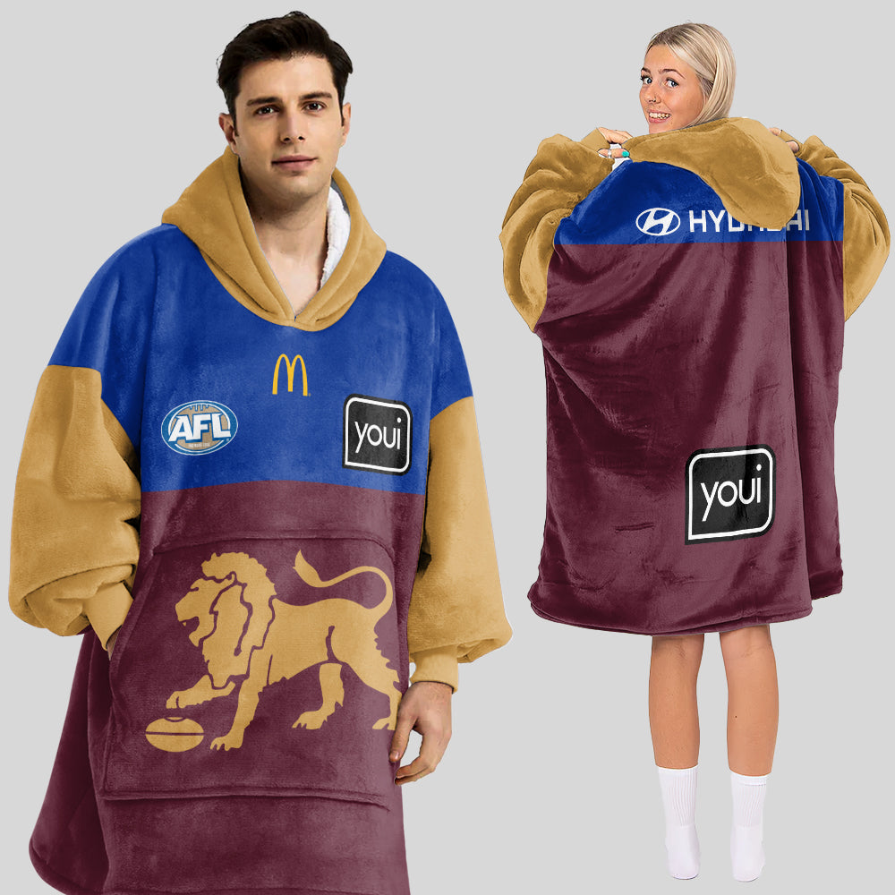 Brisbane Football Unisex Blanket Hoodie