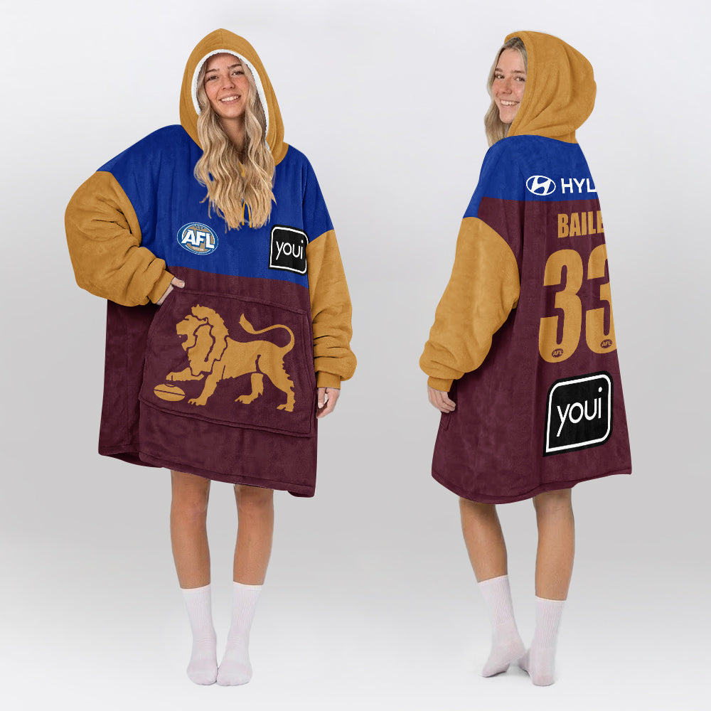 Brisbane Football Unisex Blanket Hoodie