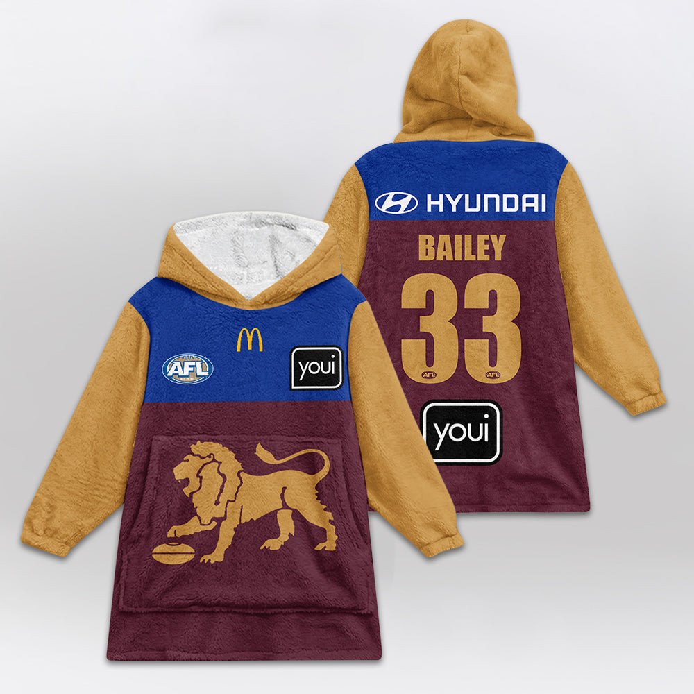 Brisbane Football Unisex Blanket Hoodie