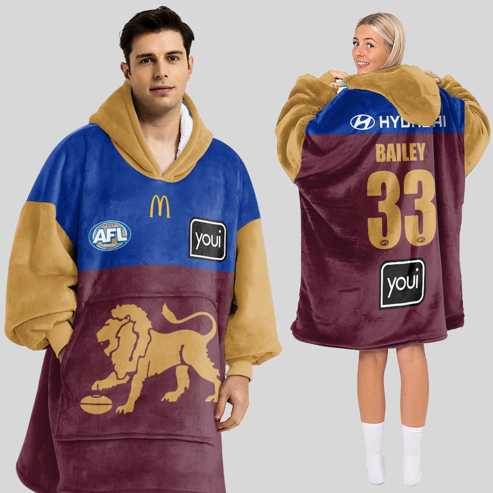 Brisbane Football Unisex Blanket Hoodie