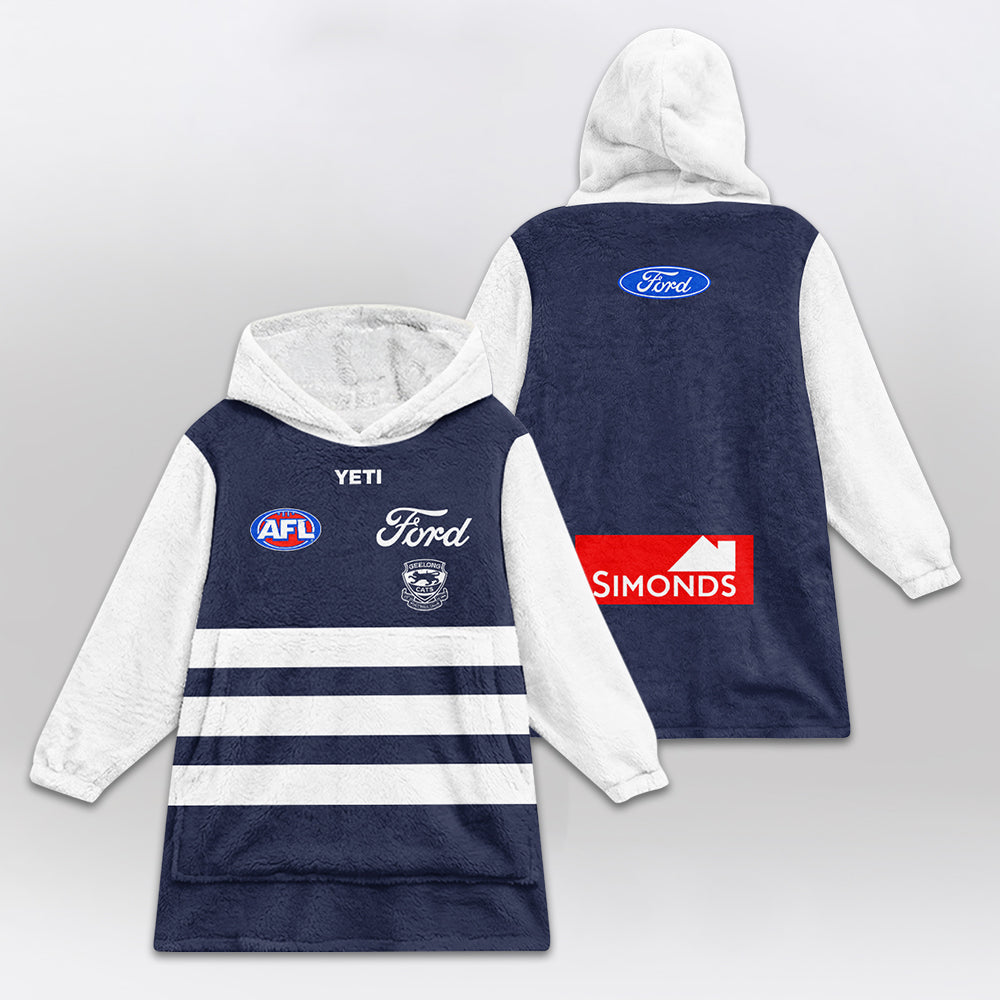Geelong Football Unisex Blanket Hoodie