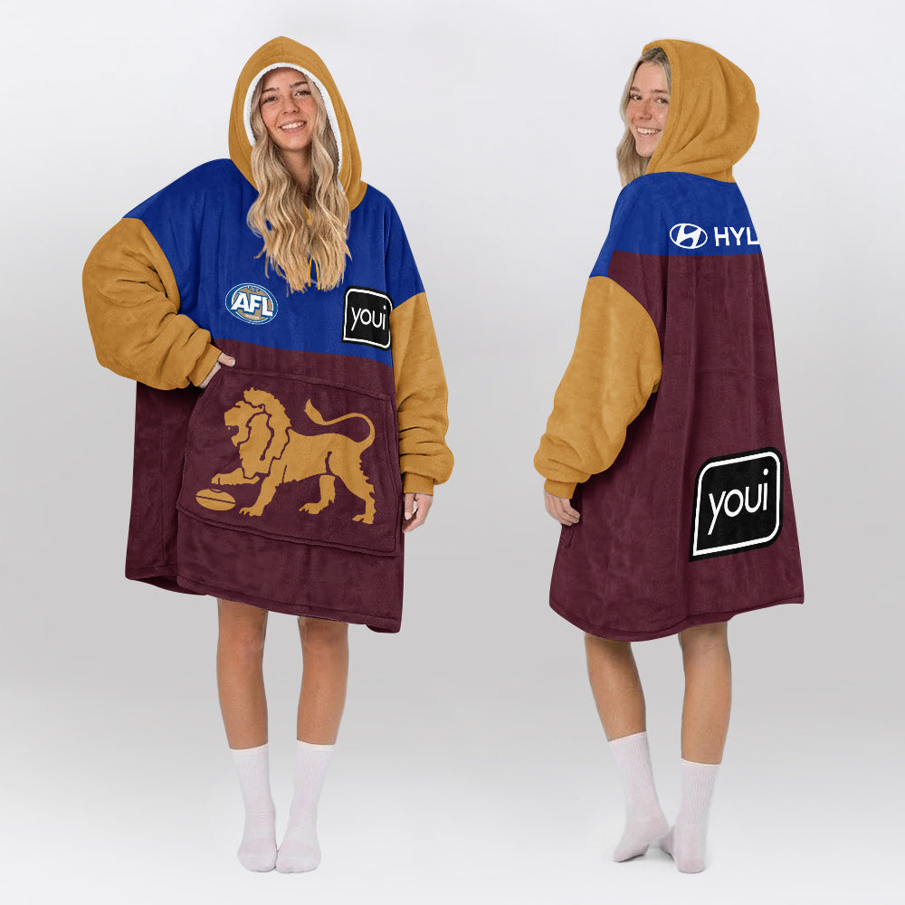 Brisbane Football Unisex Blanket Hoodie