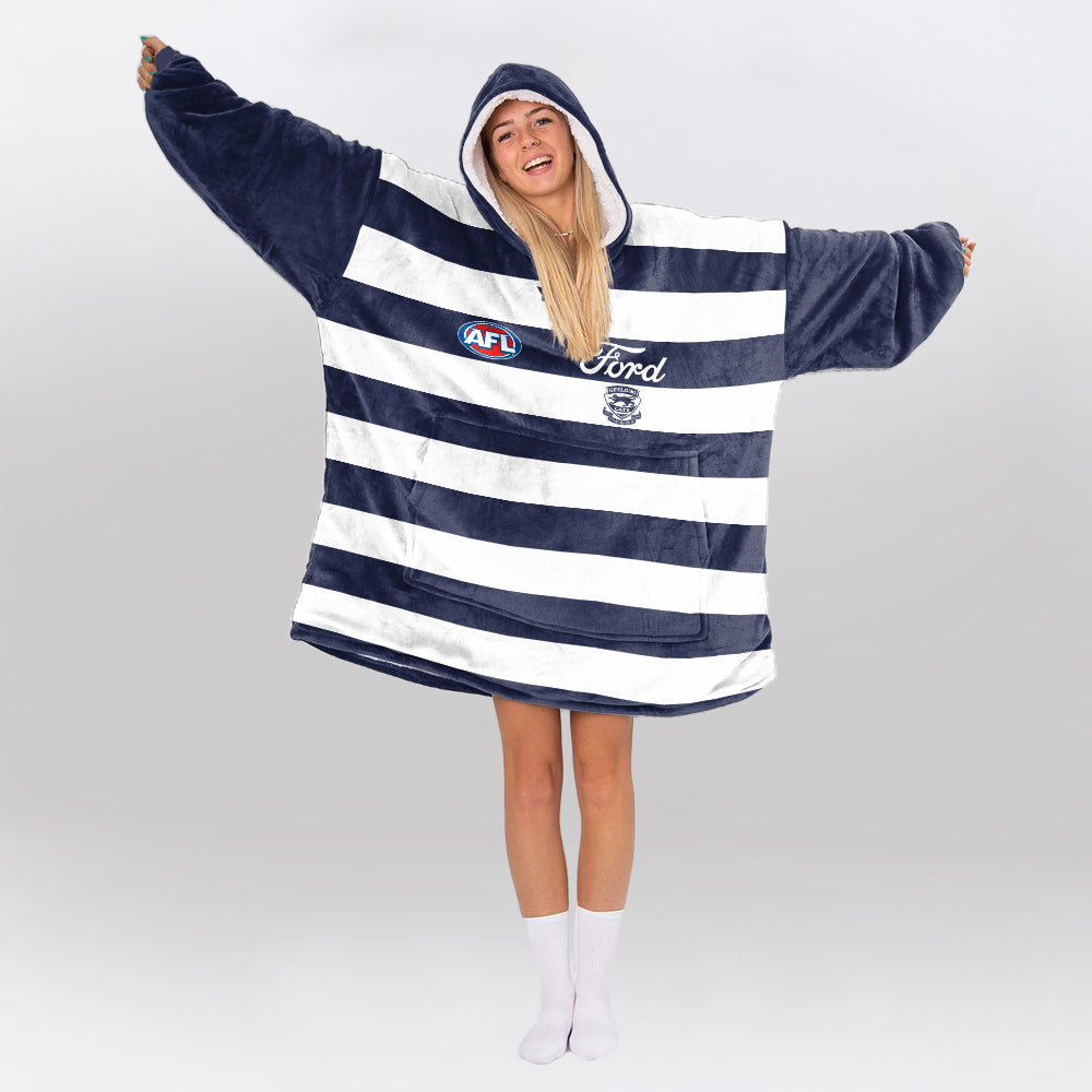 Geelong Football Blanket Hoodie