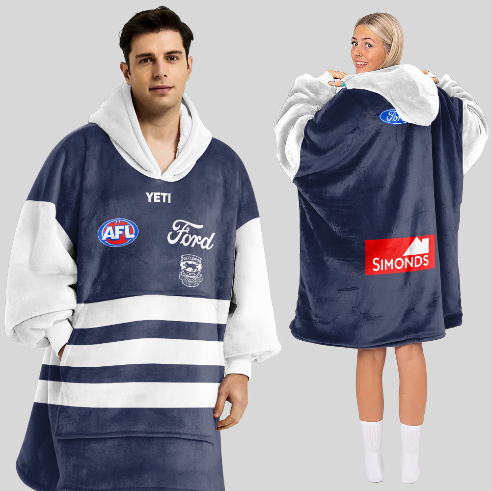 Geelong Football Blanket Hoodie