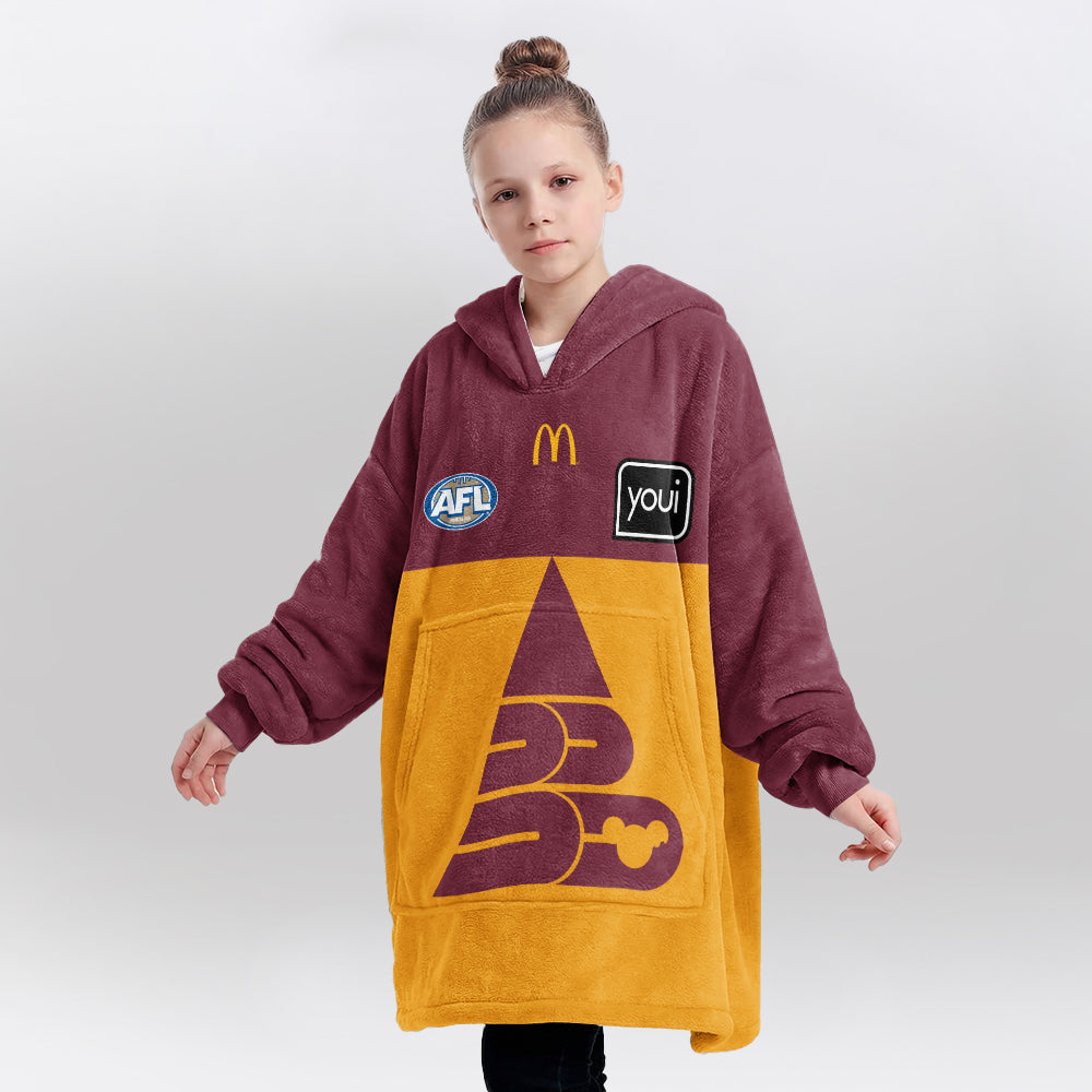 Brisbane Football Unisex Blanket Hoodie