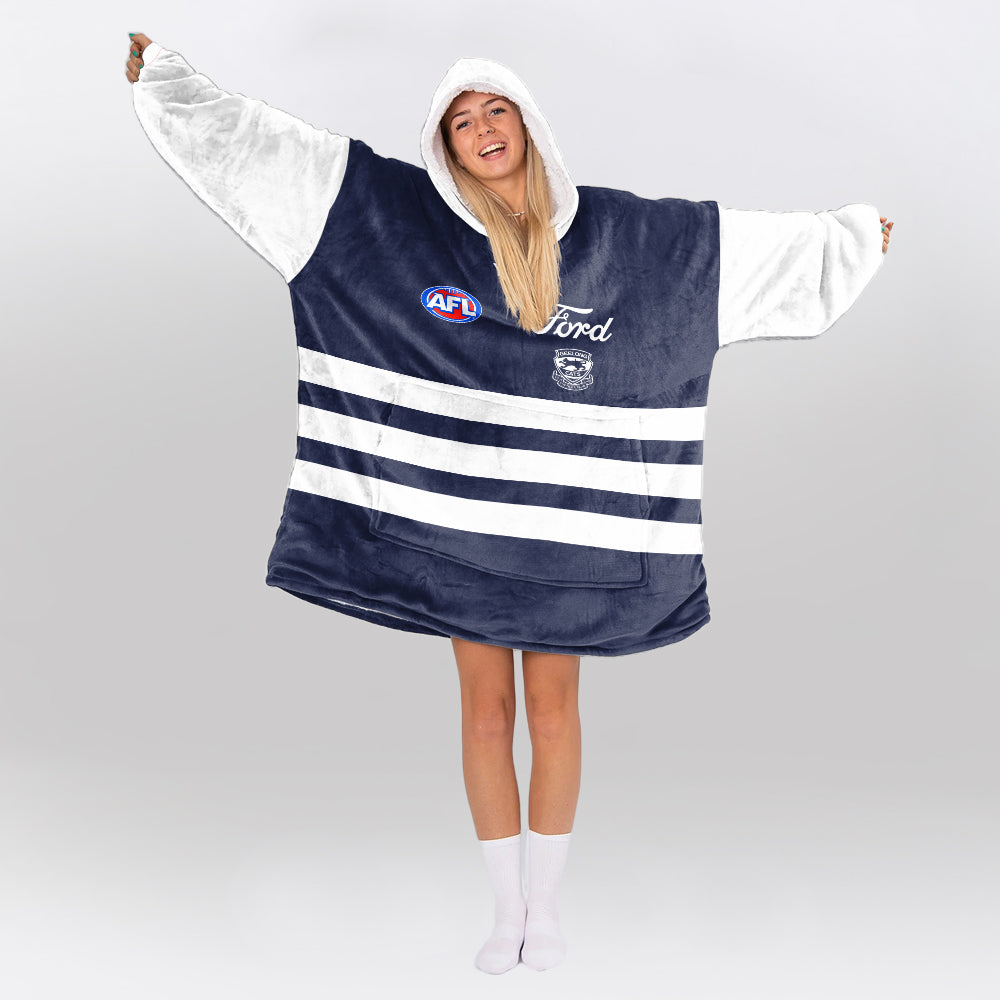 Geelong Football Blanket Hoodie