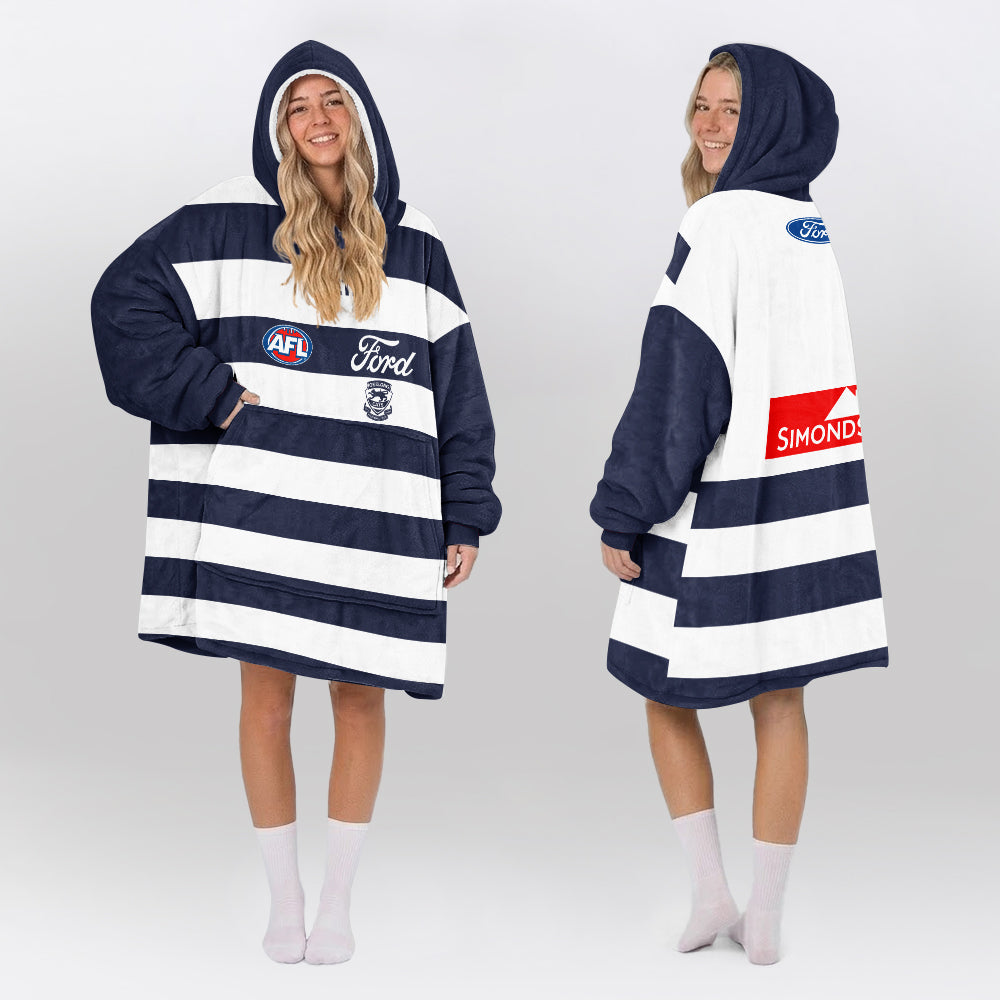 Geelong Football Blanket Hoodie