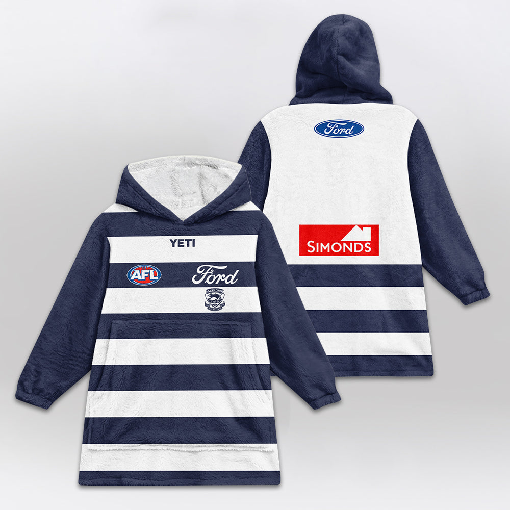 Geelong Football Unisex Blanket Hoodie