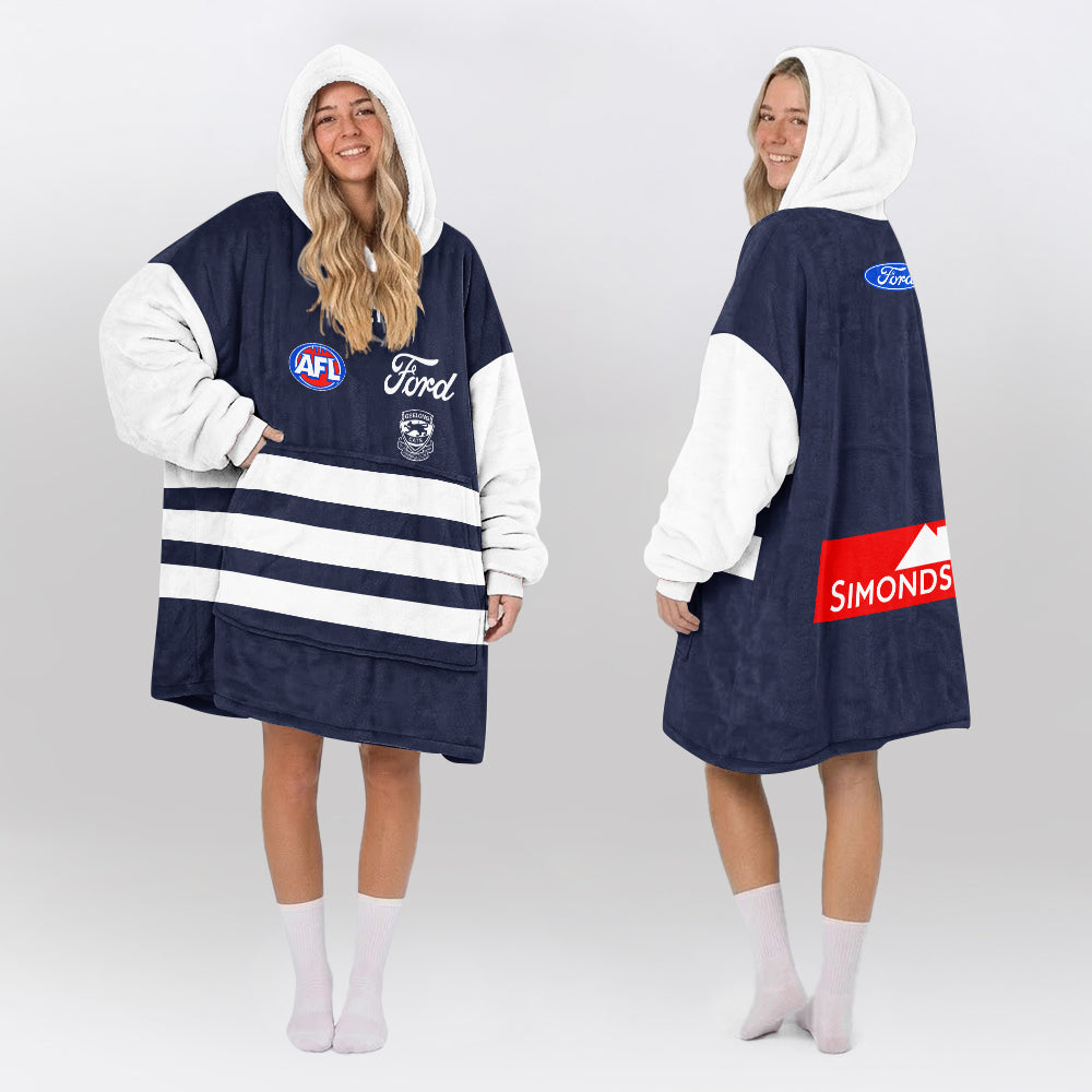 Geelong Football Blanket Hoodie