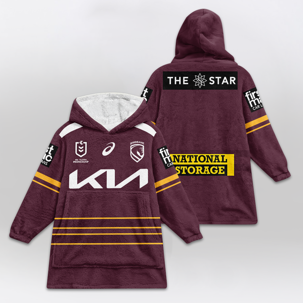[010426] NRL-Brisbane-Blanket Hoodie - dt046-006
