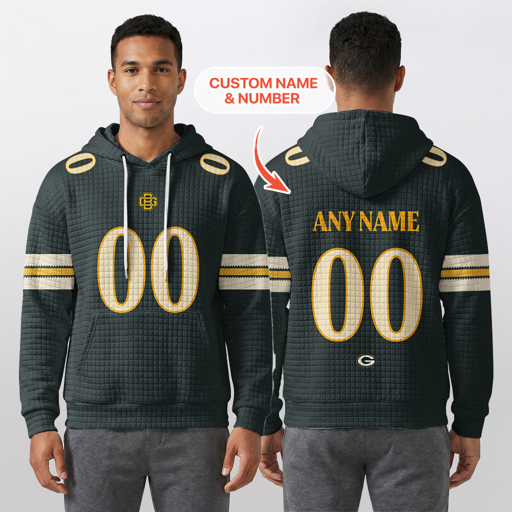 Green Bay Packers Rivalries Jordan Love 10 Football Waffle Hoodie