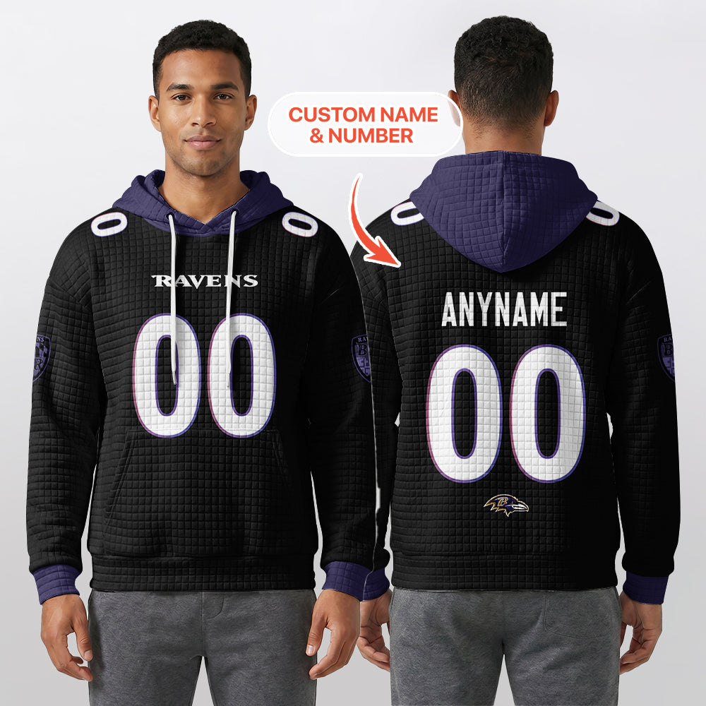 Baltimore R. Rivalries Lamar Jackson 8 Football Waffle Hoodie