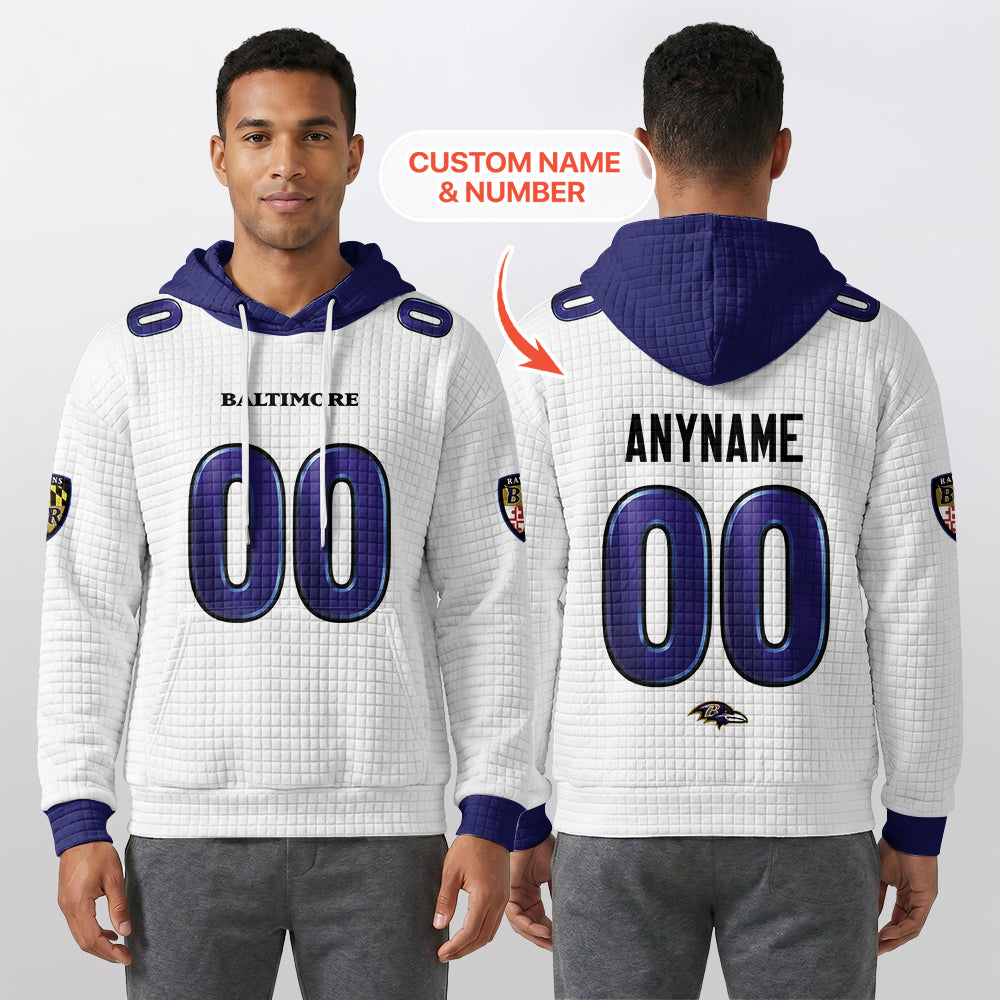 Baltimore R. Rivalries Lamar Jackson 8 Football Waffle Hoodie