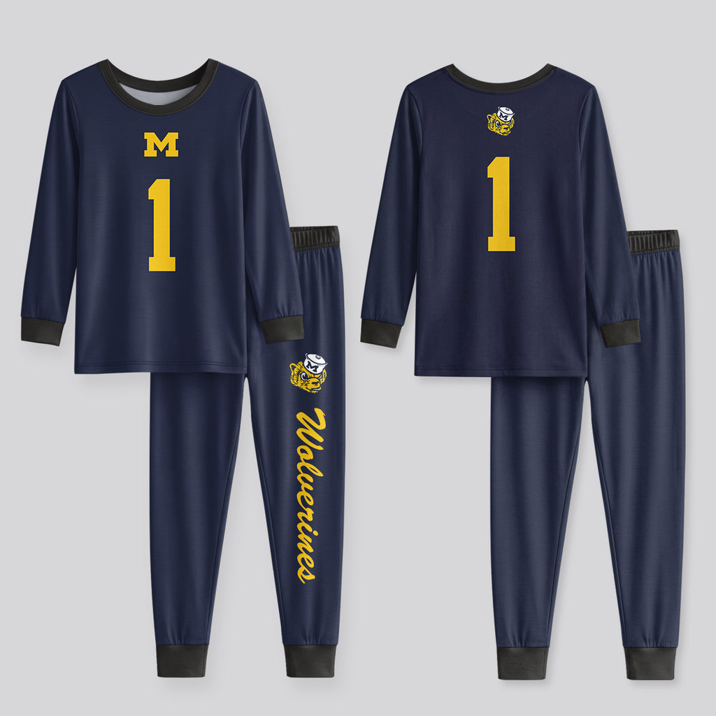 Michigan Wolverines Football!! Inspired Bamboo Two Piece Long Sleeve Pajama Set