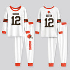 Cleveland Browns Football!! Inspired Bamboo Two Piece Long Sleeve Pajama Set