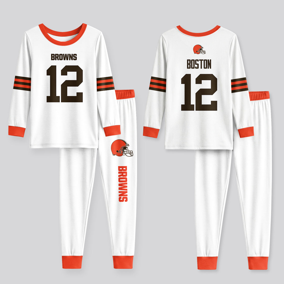 Cleveland Browns Football!! Inspired Bamboo Two Piece Long Sleeve Pajama Set