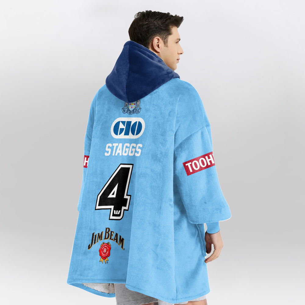 NSW Blues Rugby Blanket Hoodie
