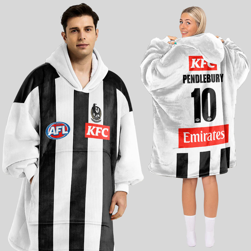 Collingwood 10 Pendlebury Football Blanket Hoodie
