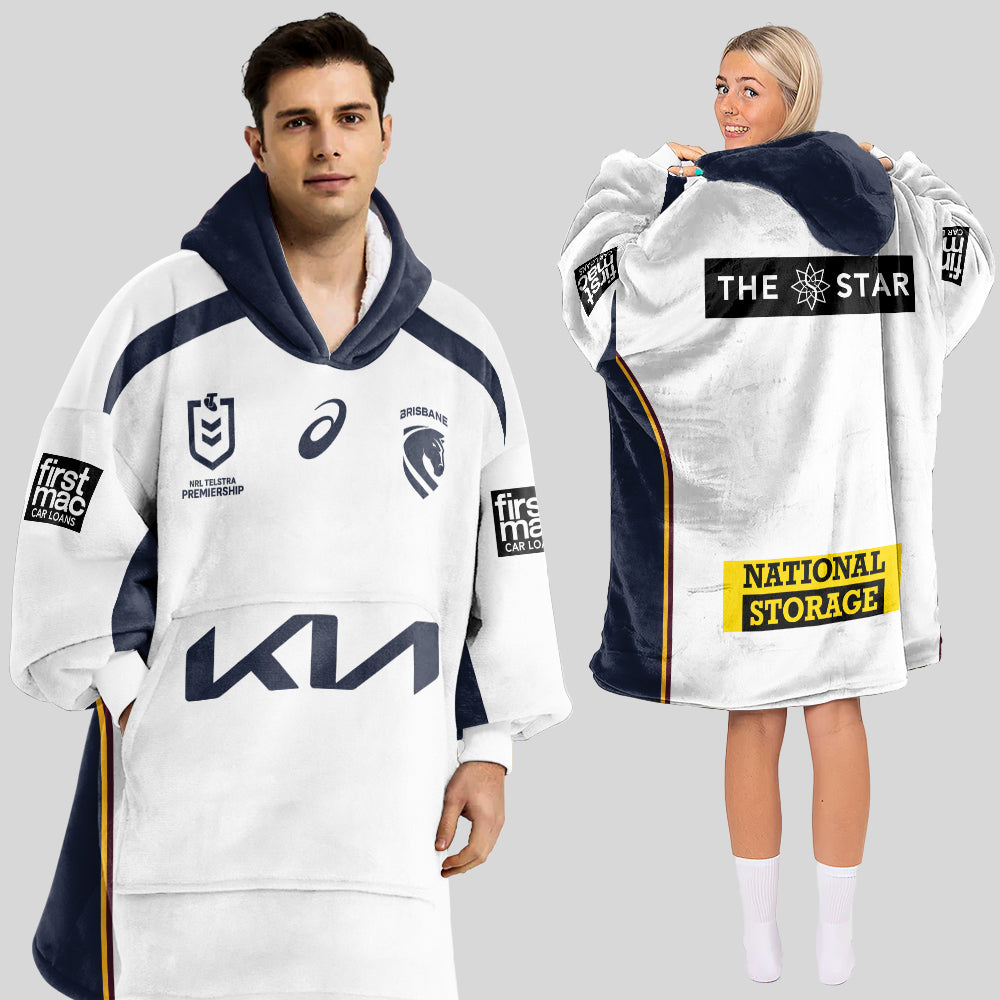 Brisbane Unisex White Blanket Hoodie