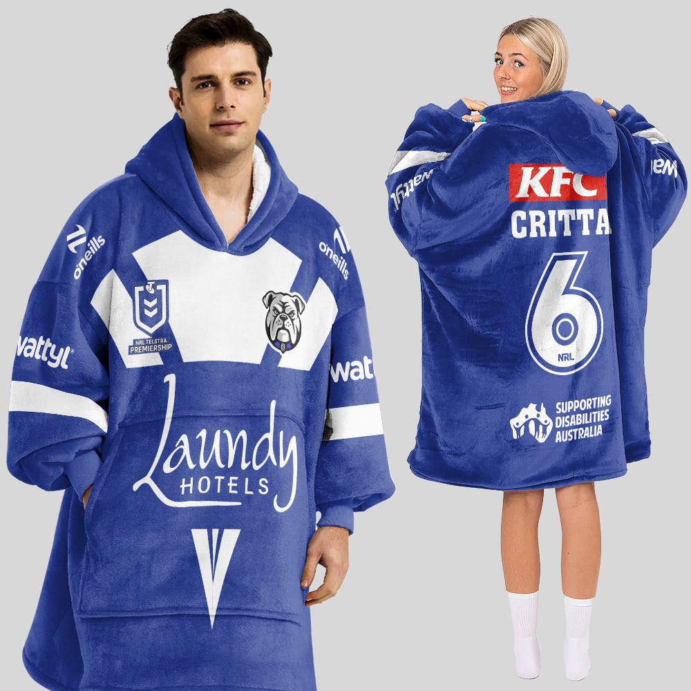 Bulldogs Rugby Critta Unisex Blanket Hoodie