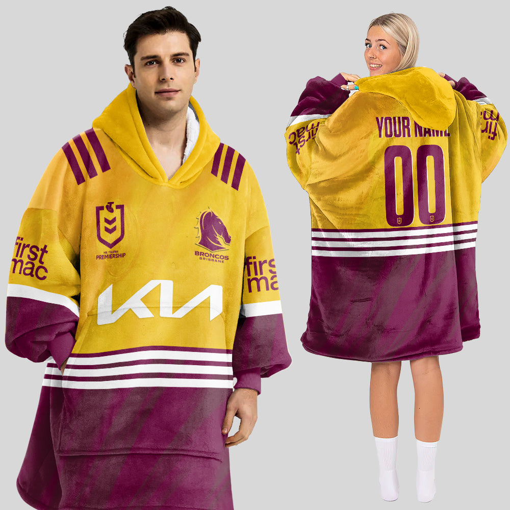 Brisbane Rugby Old School Blanket Hoodie