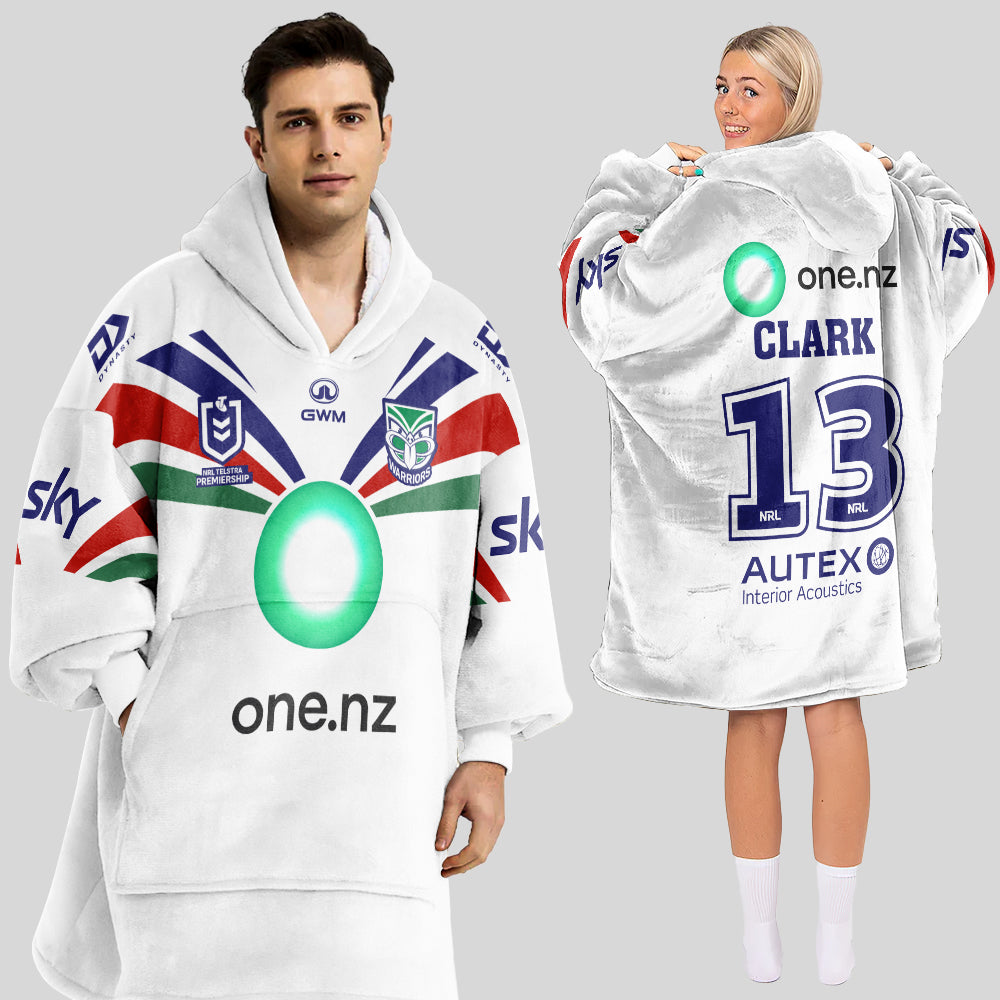 New Zealand 2026 Erin Clark 13 Away Unisex Blanket Hoodie