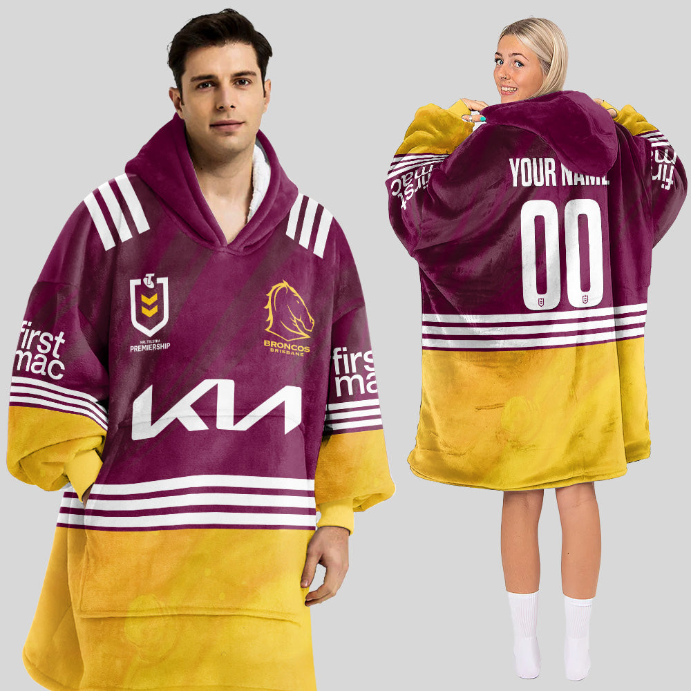 Brisbane Rugby Old School Blanket Hoodie