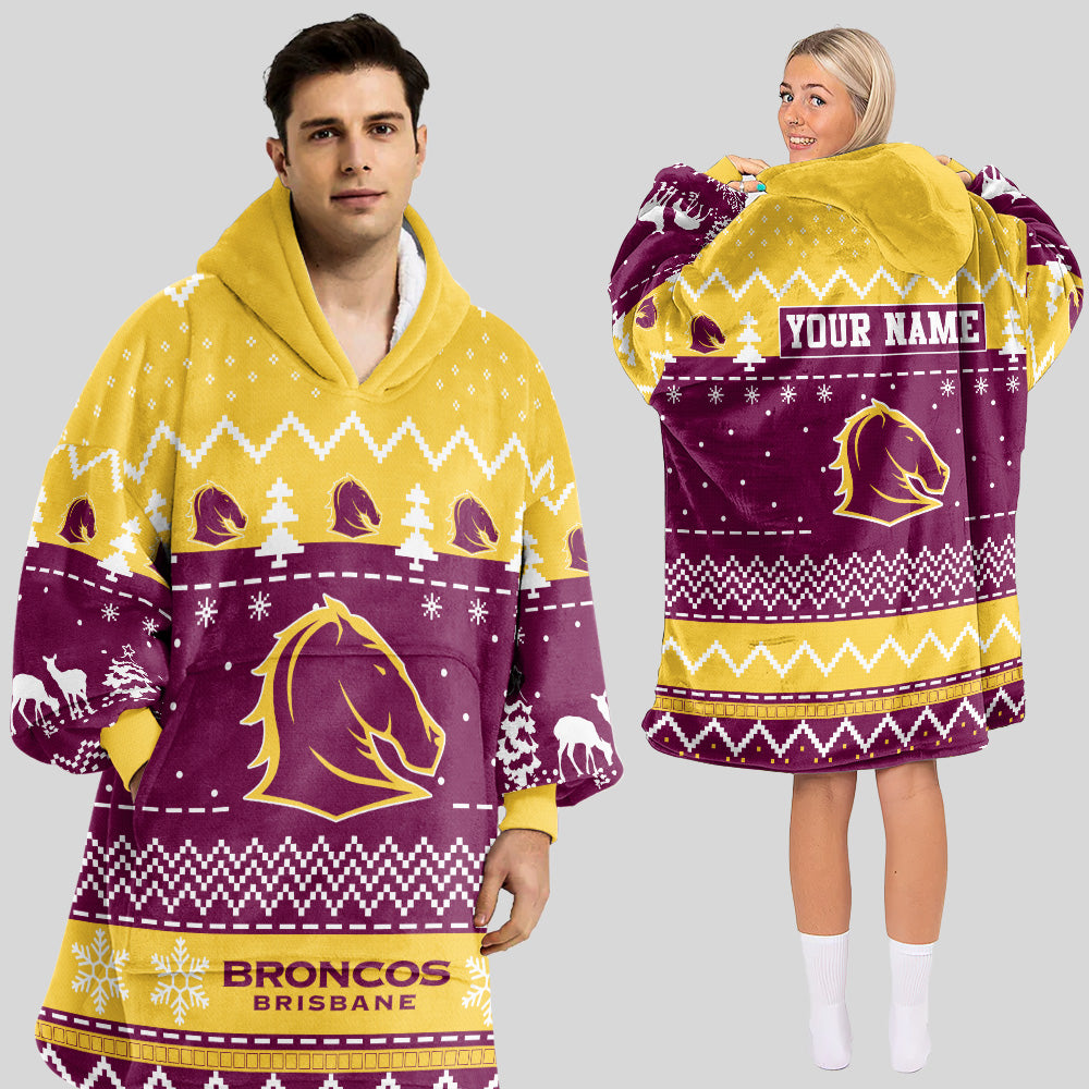 Brisbane Rugby Old School Blanket Hoodie