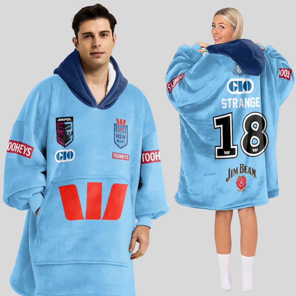 NSW Blues Rugby Blanket Hoodie