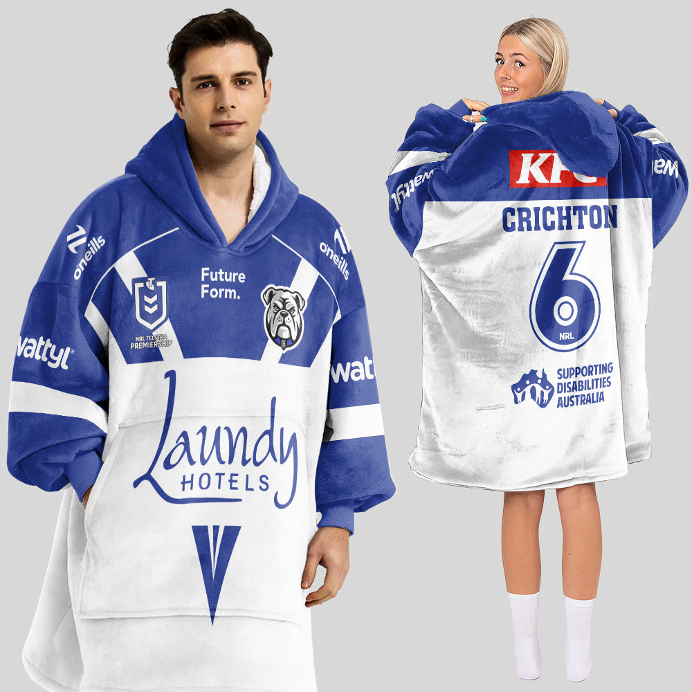 Bulldogs Rugby Crichton Unisex Blanket Hoodie