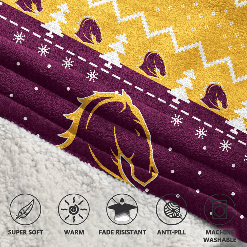 Brisbane Rugby Old School Blanket Hoodie
