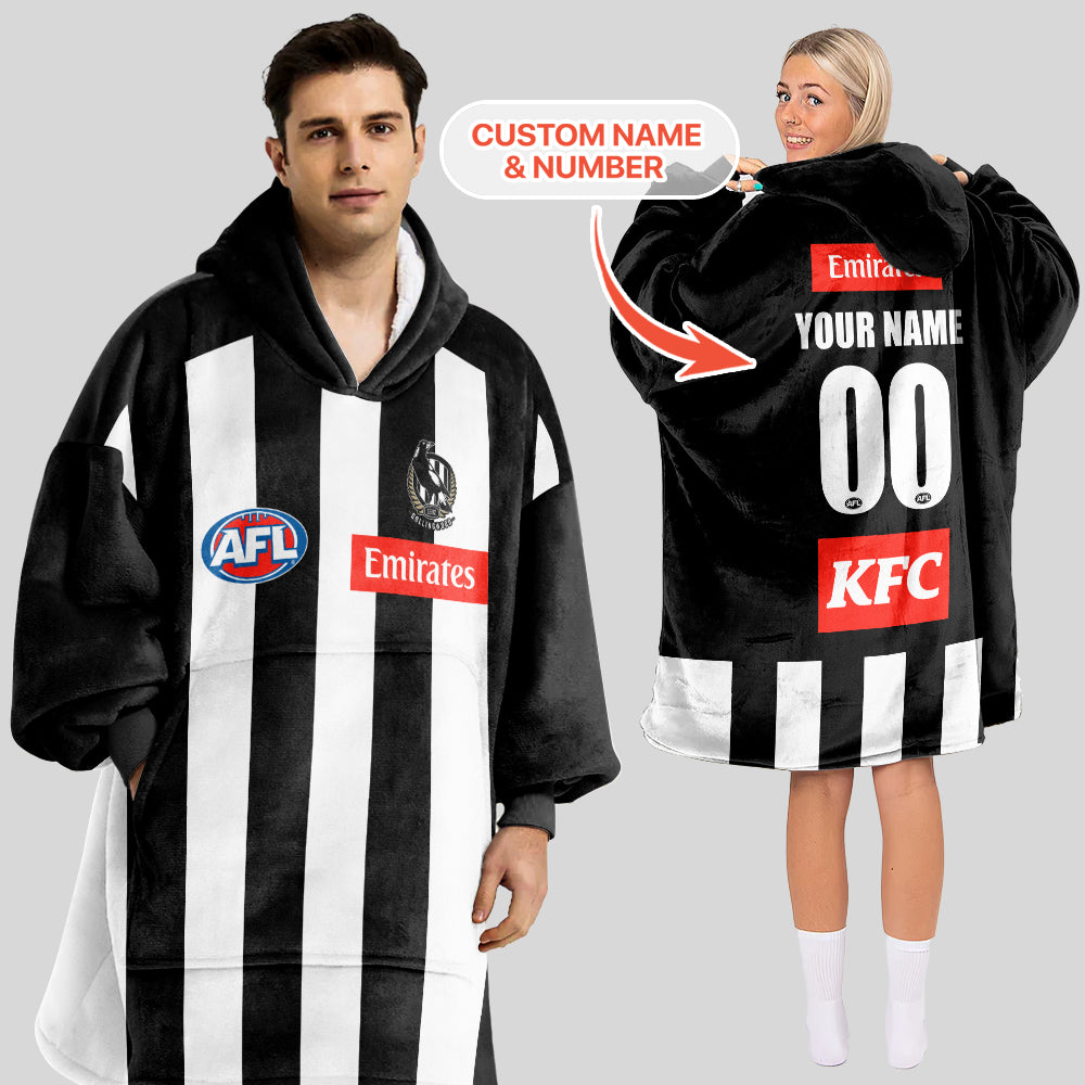 Collingwood Football Blanket Hoodie