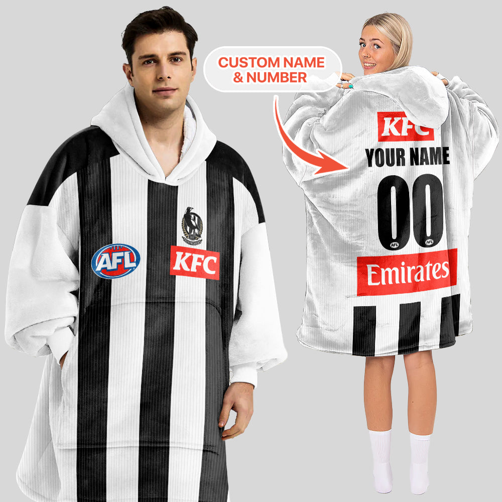 Collingwood Football Blanket Hoodie