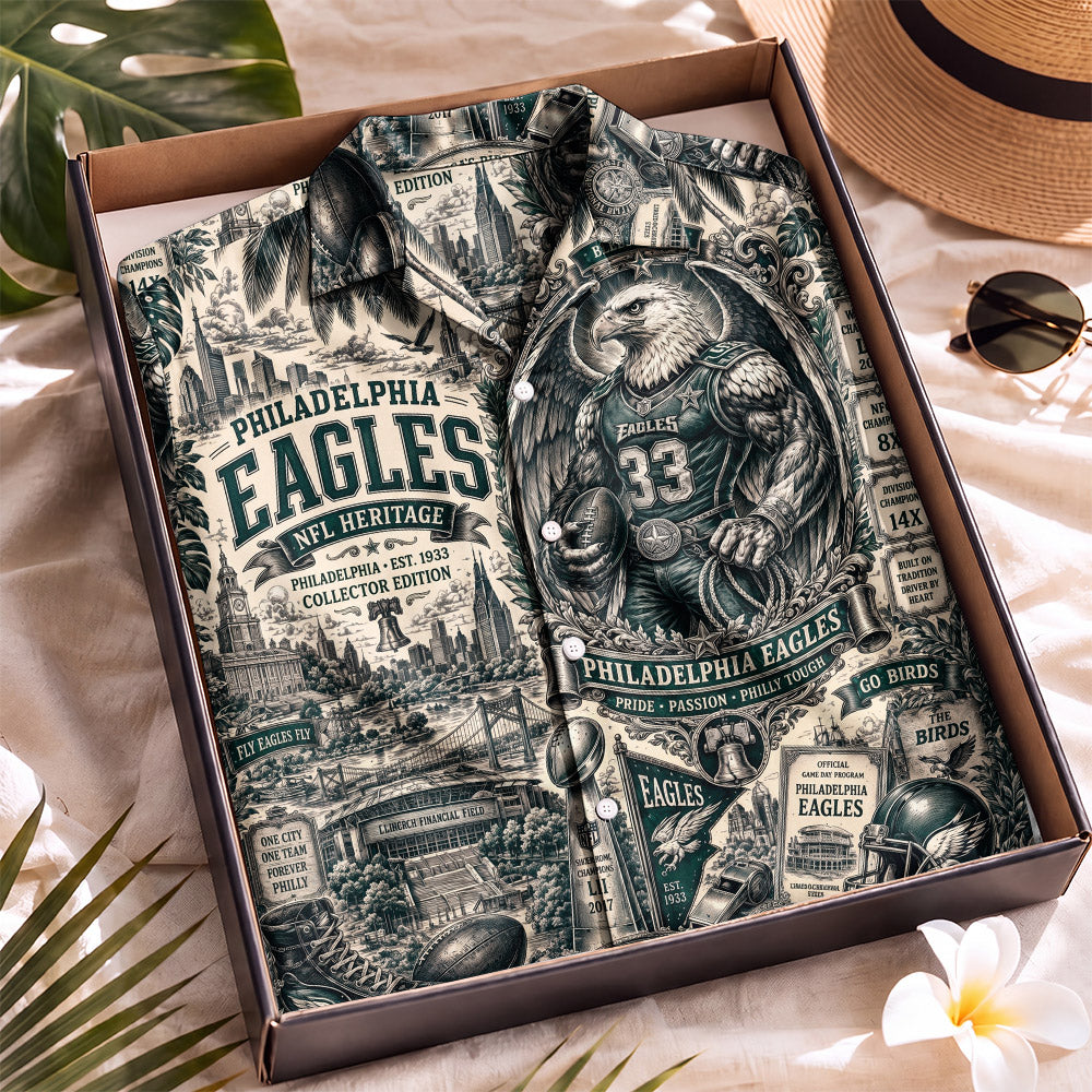 Philadelphia Eagles Football Hawaiian Shirt – Retro Inspired Shirt