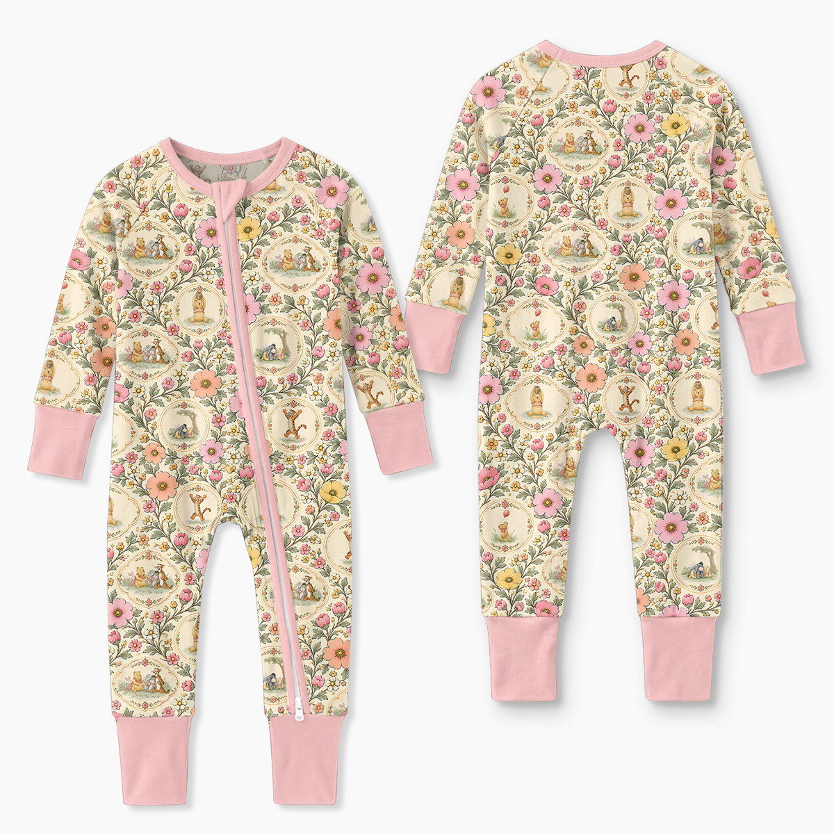 Floral Silly Bear and Friends Bamboo Convertible Zippy
