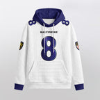 Baltimore R. Rivalries Lamar Jackson 8 Football Waffle Hoodie