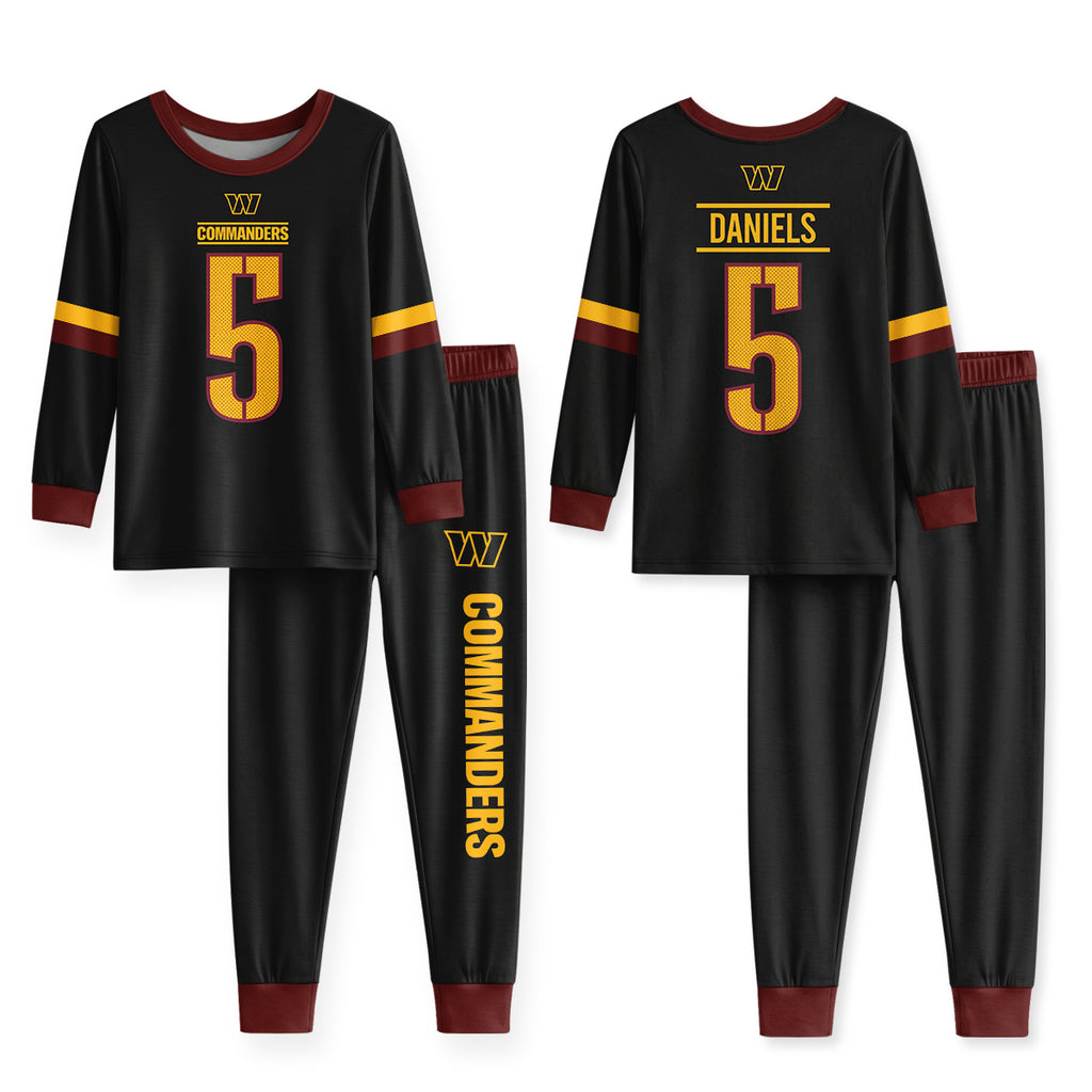 Commanders Football JD 5! Inspired Bamboo Two Piece Long Sleeve Pajama Set