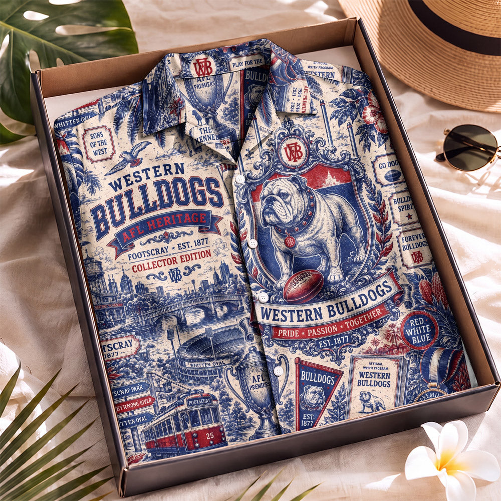 Western Bulldogs Hawaiian Shirt – Retro Inspired Shirt