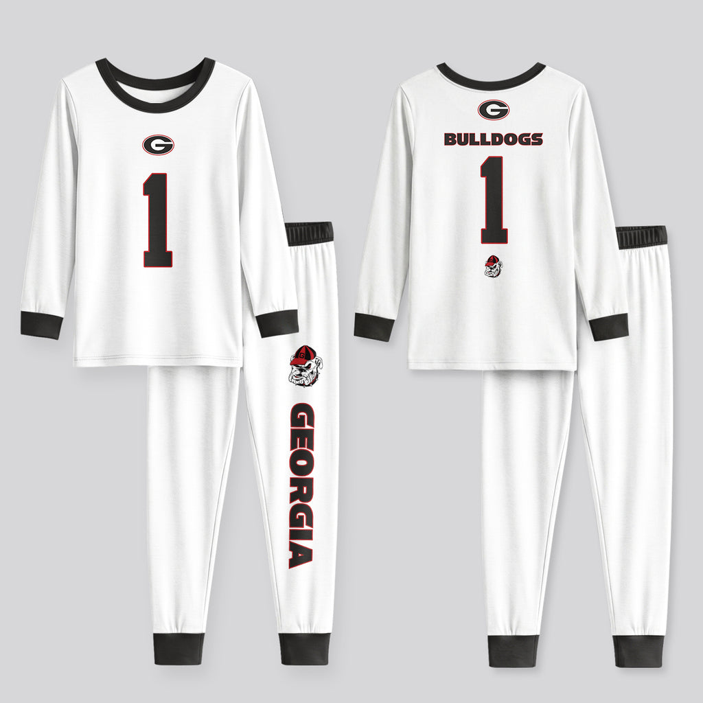 Georgia Bulldogs Football! Inspired Bamboo Two Piece Long Sleeve Pajama Set