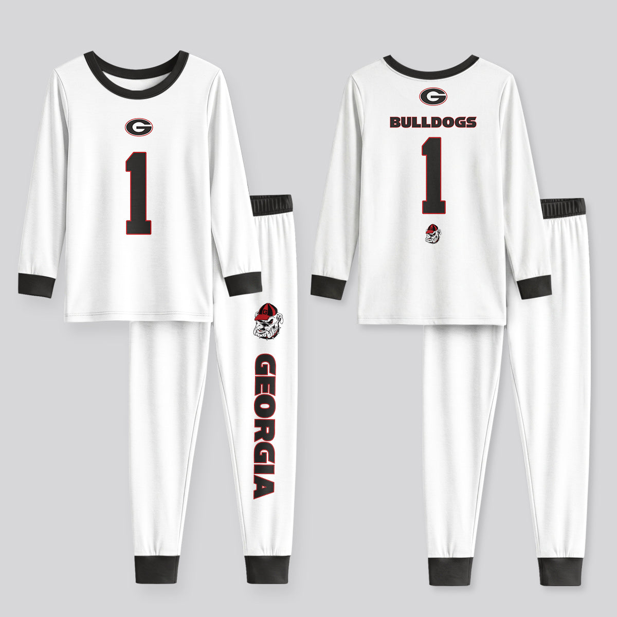 Georgia Bulldogs Football! Inspired Bamboo Two Piece Long Sleeve Pajama Set